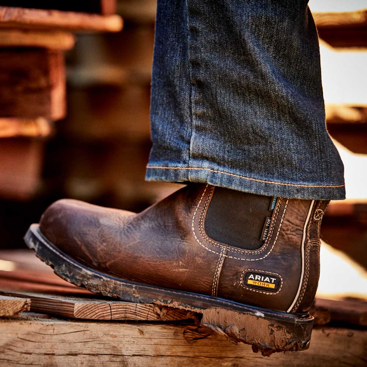 ARIAT Groundbreaker H2o-Steel Toe, Men's Work Boots, Palm Brown Balistic Brown - Foto 13