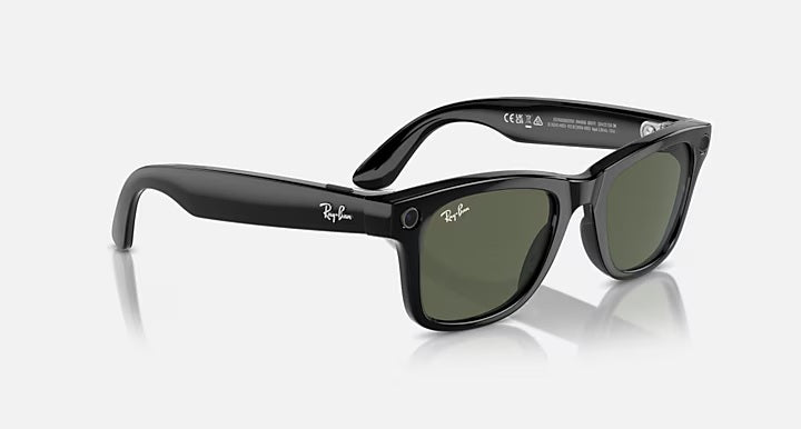 RAY-BAN Meta Wayfarer Smart Sunglasses - Black - Crystal Green Lens