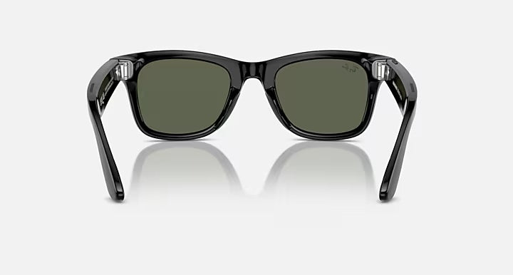 RAY-BAN Meta Wayfarer Smart Sunglasses - Black - Crystal Green Lens