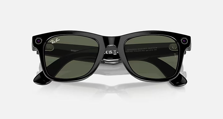 RAY-BAN Meta Wayfarer Smart Sunglasses - Black - Crystal Green Lens