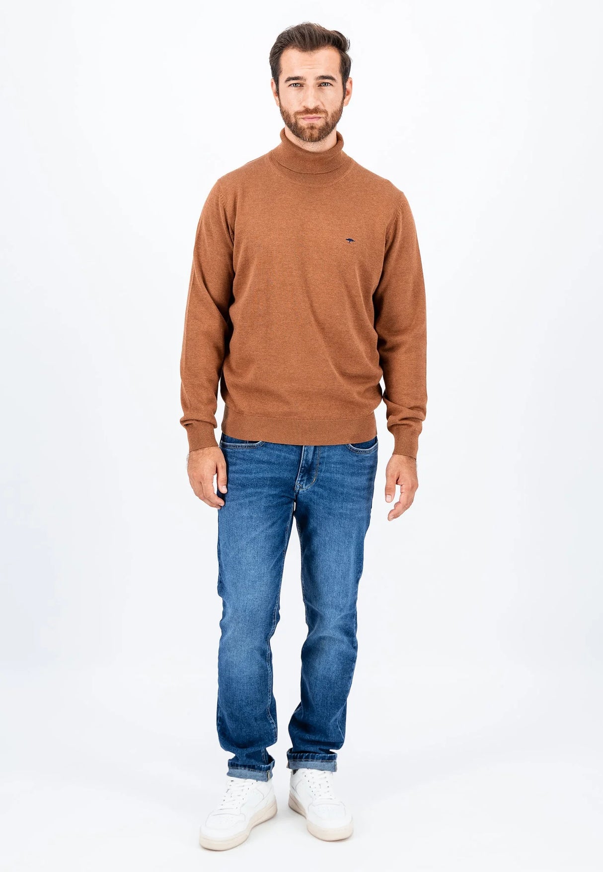 60% OFF FYNCH HATTON Turtle Neck Cotton Sweater - Men's – Hazel - Size: SMALL
