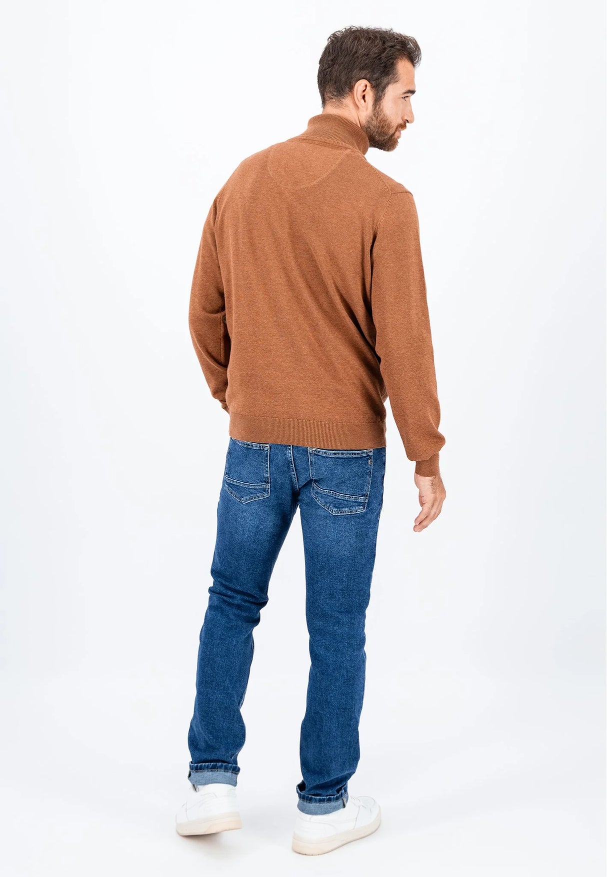60% OFF FYNCH HATTON Turtle Neck Cotton Sweater - Men's – Hazel - Size: SMALL