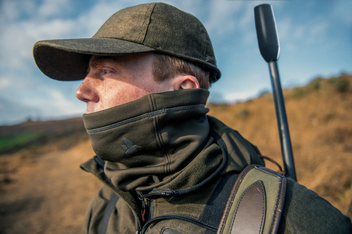 SEELAND Neck Gaiter - Stretchy Fleece Warm Roll Collar - Pine Green Seeland