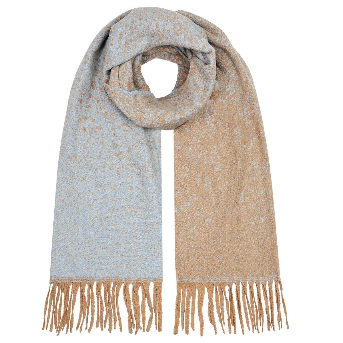 DENTS women’s reversible ombre speckle scarf in pale blue