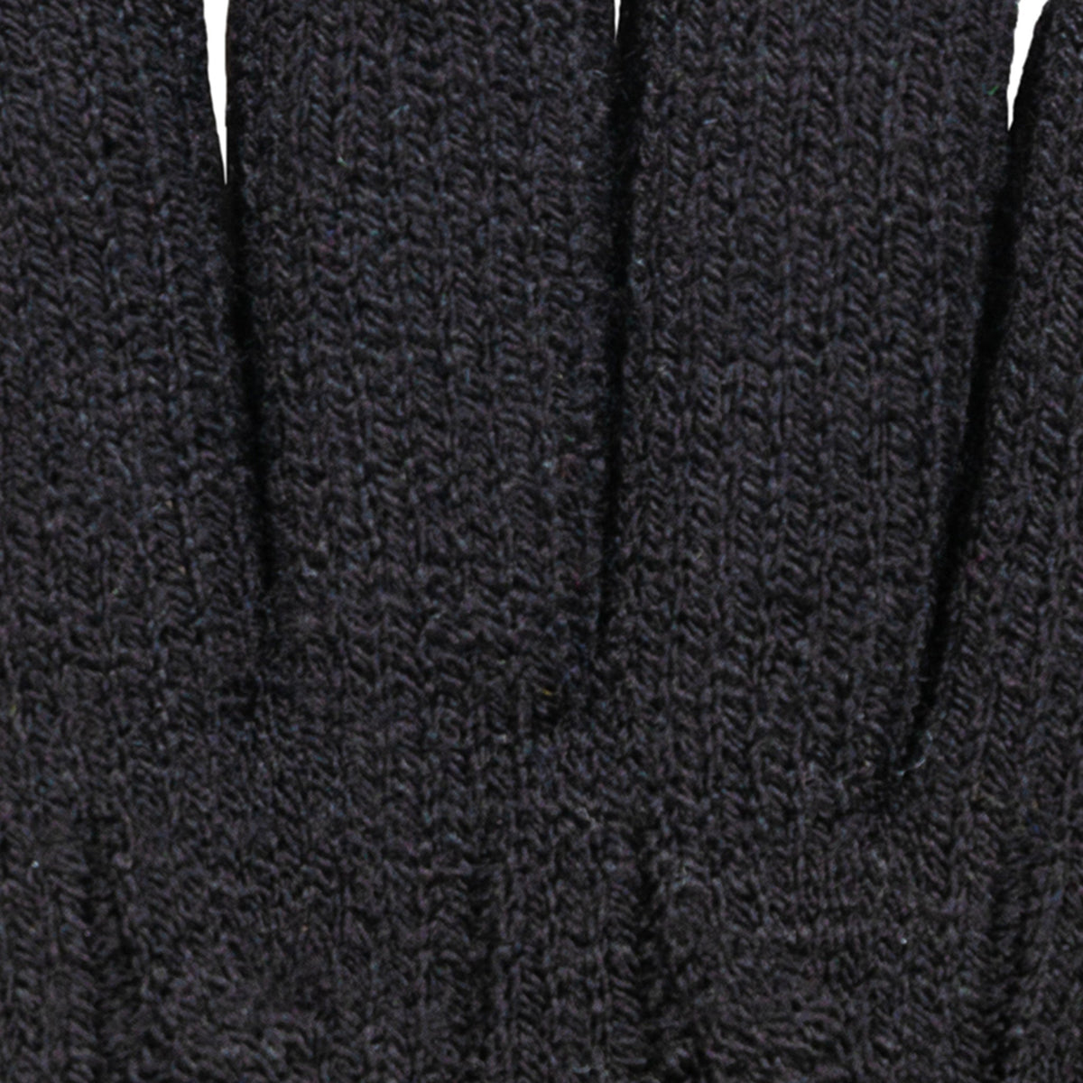 Women's cable knit gloves in black, fingers close up.