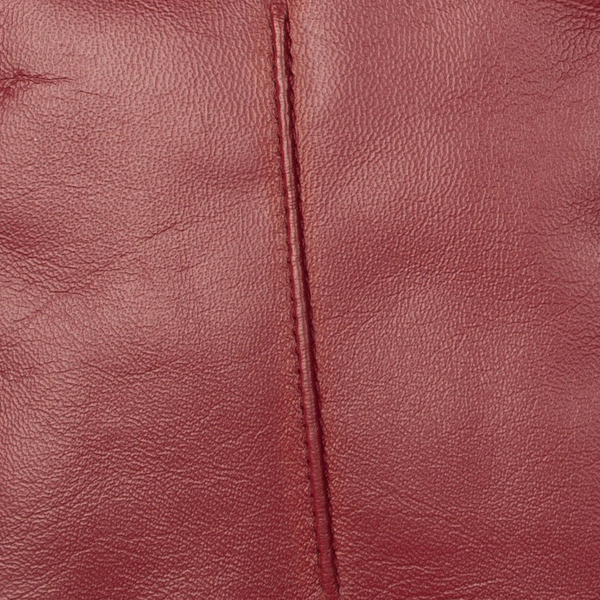 Women's touchscreen single point faux fur lined leather gloves in red, single point.