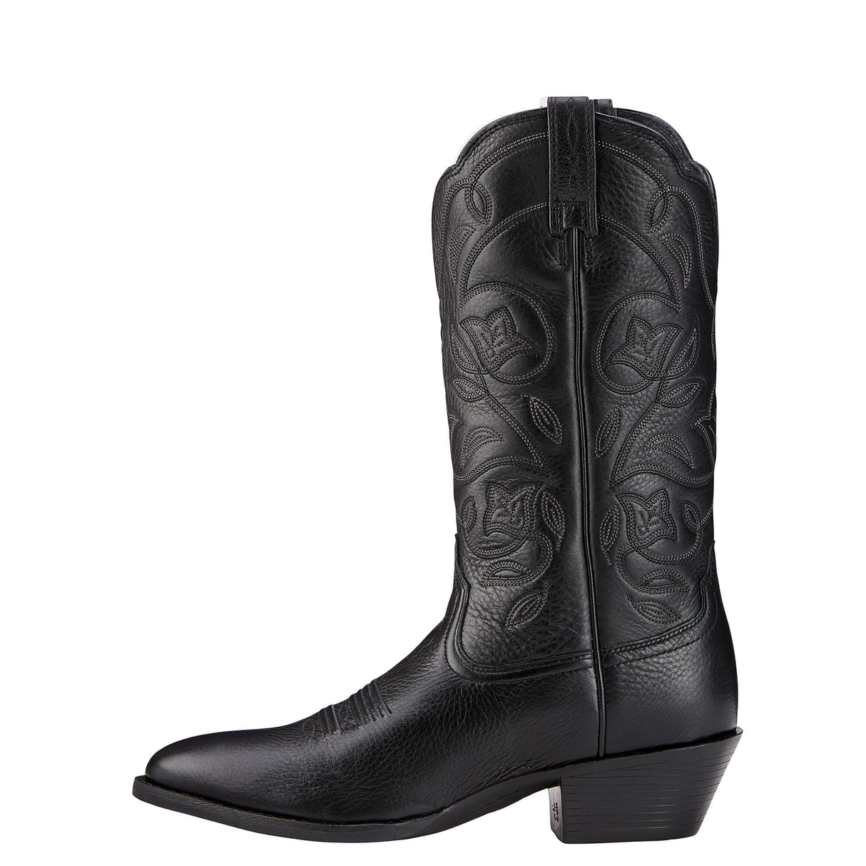 ARIAT Heritage Western R Toe Boots - Womens Cowgirl - Black Deertan