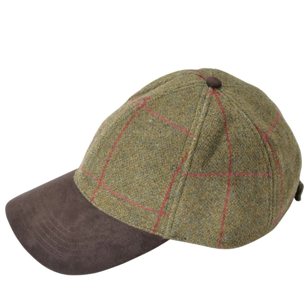 ALAN PAINE Combrook Mens Tweed Baseball Cap - Sage