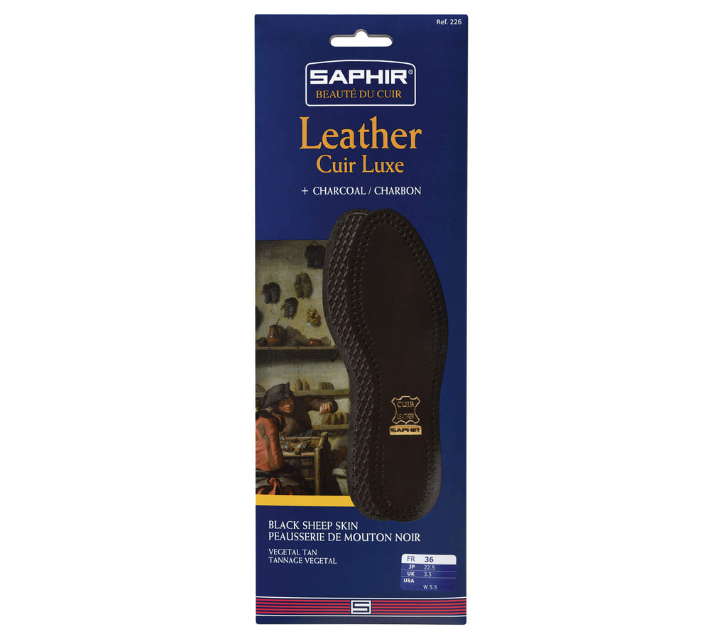 Saphir Black Leather & Charcoal Insoles
