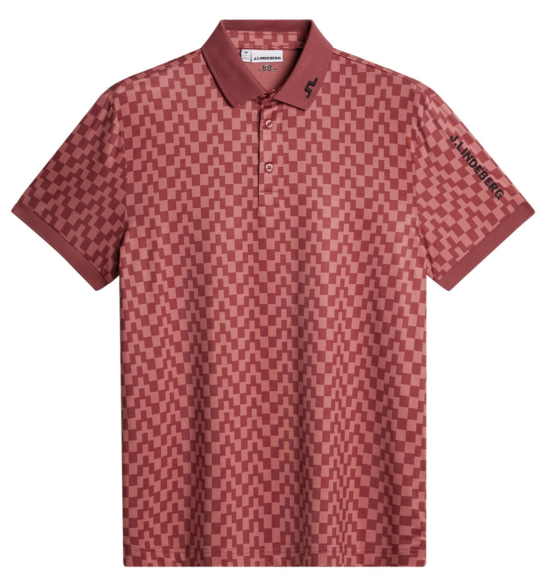 J.LINDEBERG Tour Tech Print Golf Polo Shirt – Men’s – Bridge Stack Apple Butter