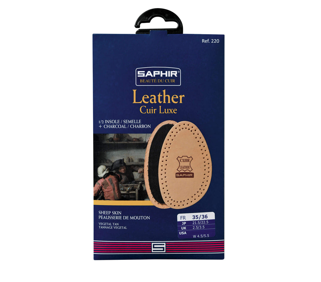 Saphir Leather & Charcoal Half Insoles – official product image