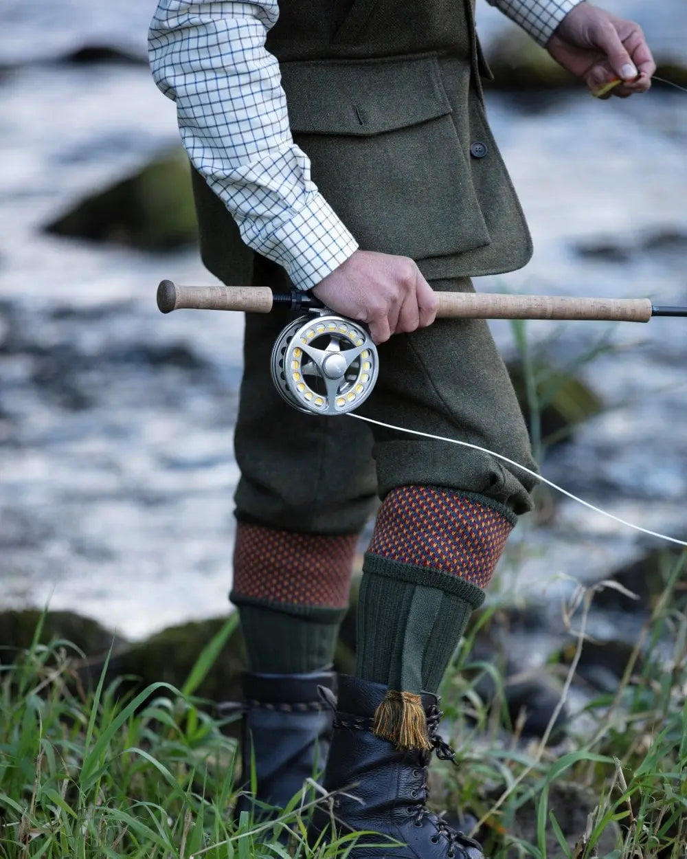 HOUSE OF CHEVIOT Tayside Shooting Socks - Mens - Spruce House Of Cheviot