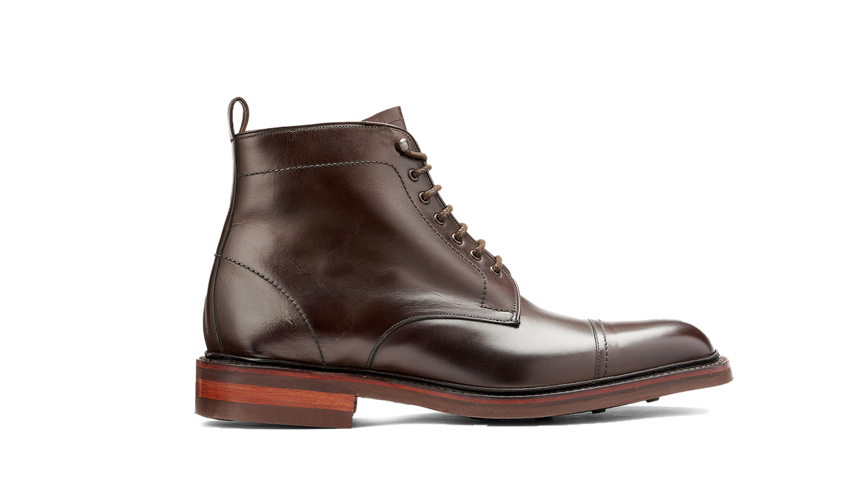 BARKER Langdale Boots - Mens Lace Up - Dark Ebano Calf - side view