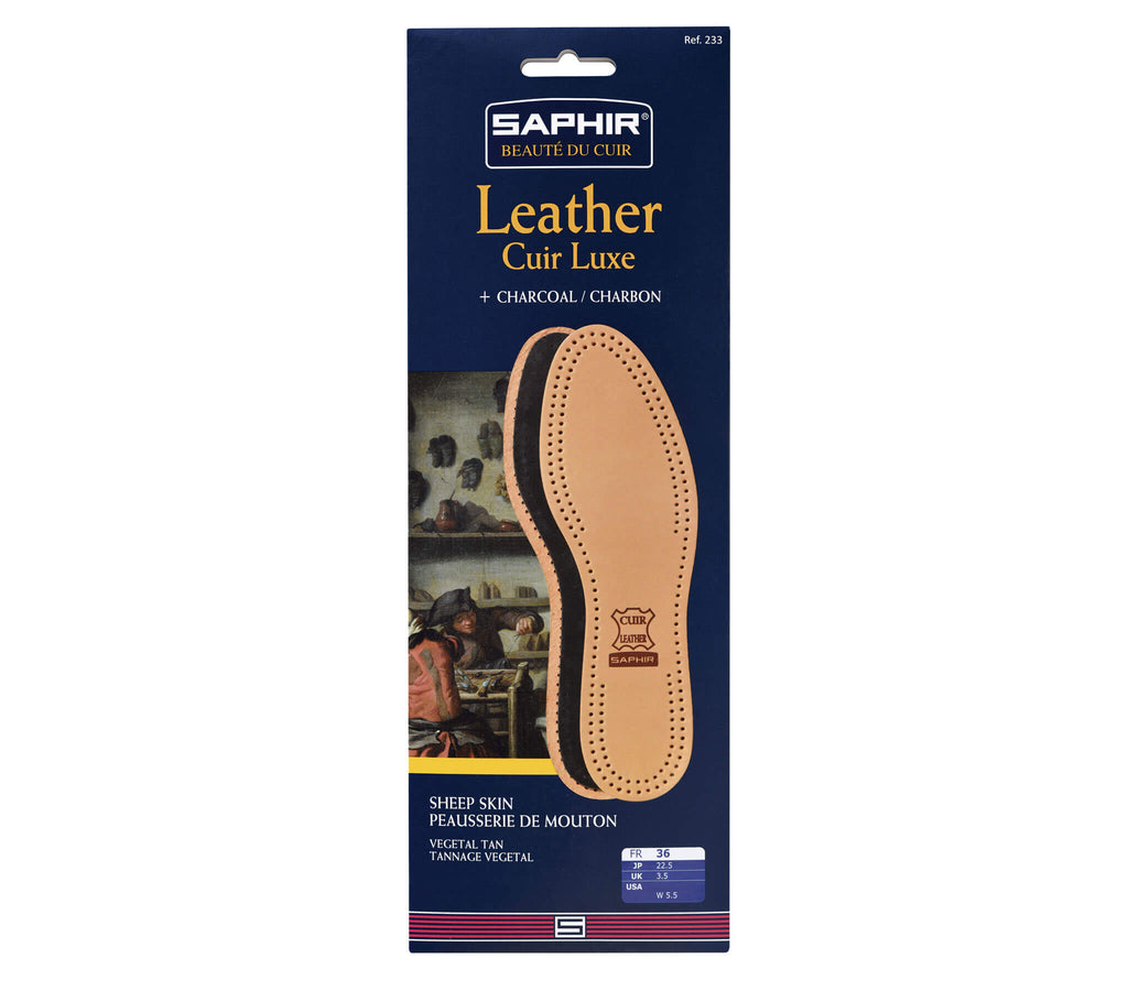 Saphir Luxury Sheep Leather & Charcoal Insoles – official product image