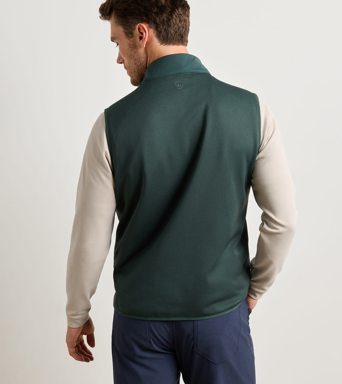 Peter Millar Vail Gilet in Pine Brook - model rear view