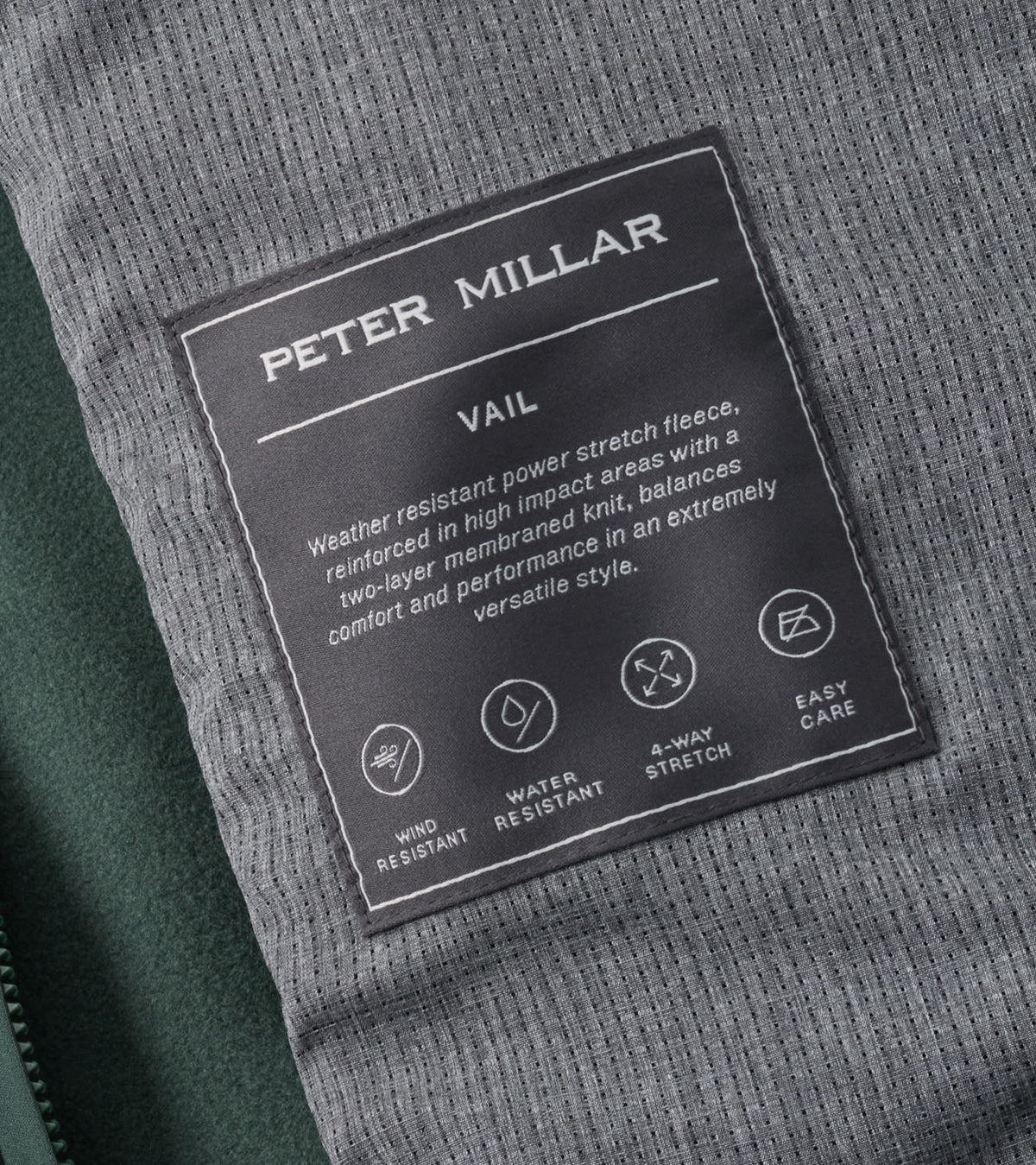 Peter Millar Vail Gilet in Pine Brook - interior label detail