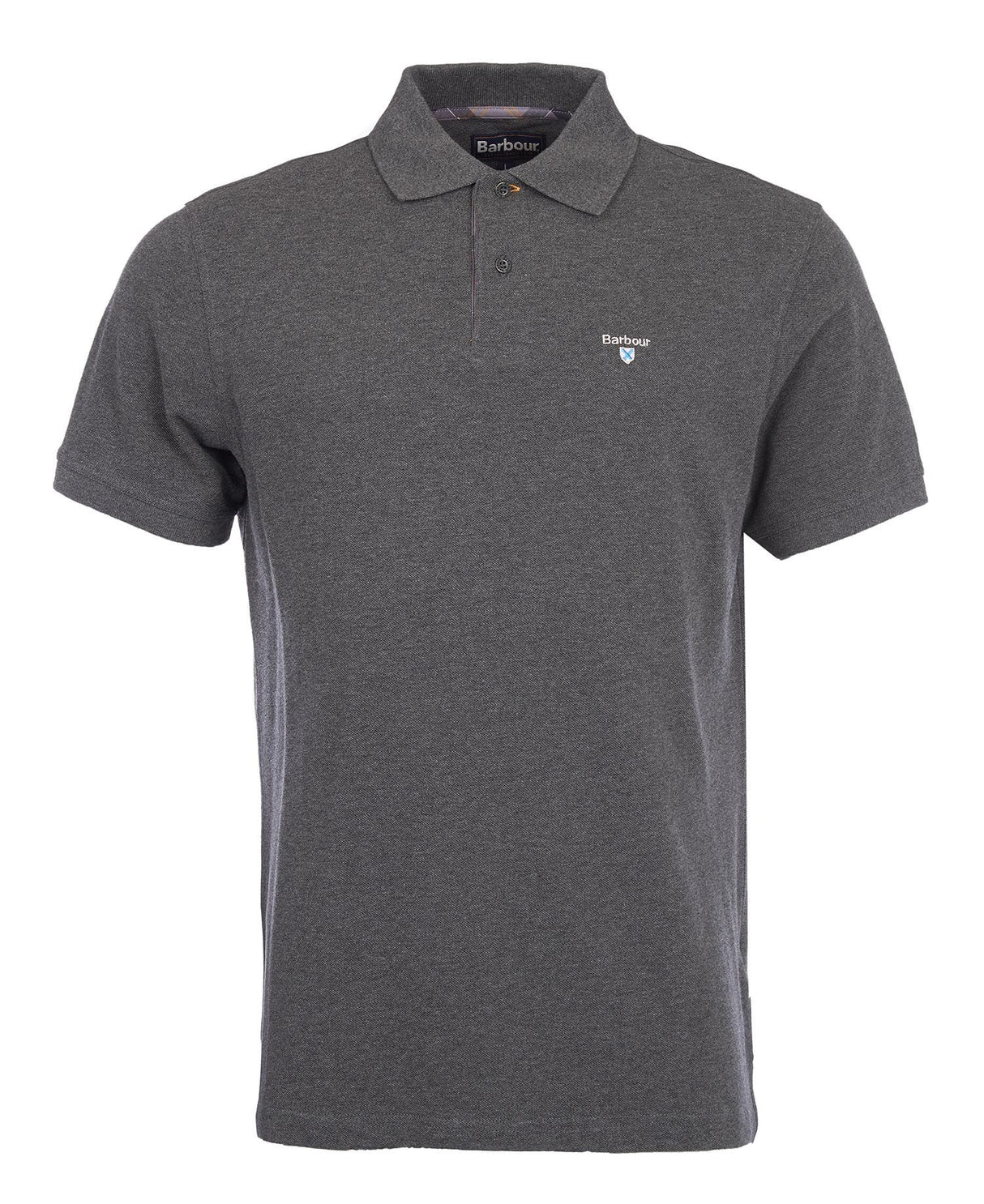 BARBOUR Tartan Pique Polo Shirt - Men's - Slate Marl Barbour