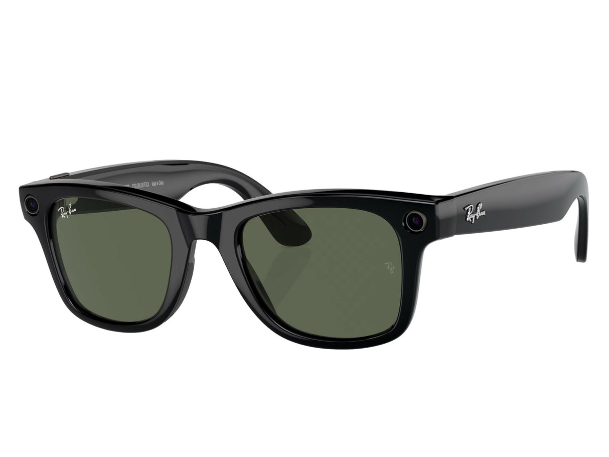 RAY-BAN Meta Wayfarer Smart Sunglasses - Black - Crystal Green Lens