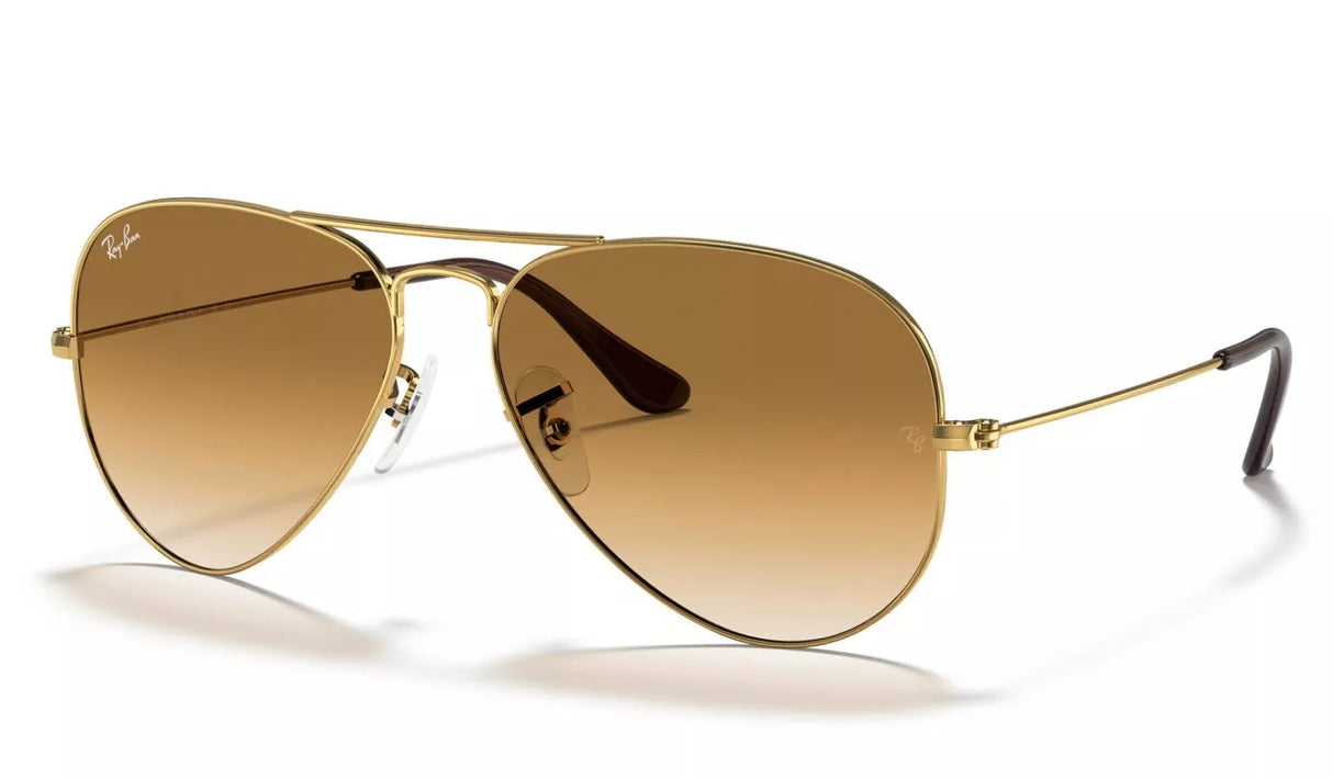 RAY-BAN Aviator Classic Sunglasses - Polished Gold - Brown Gradient Lens Ray-Ban