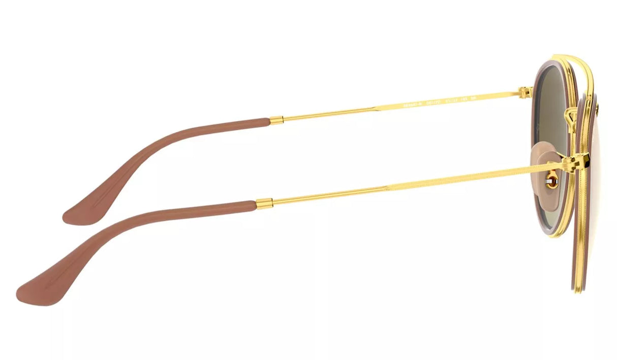 RAY-BAN Round Double Bridge Sunglasses - Polished Gold - Bronze Mirror Lens Ray-Ban