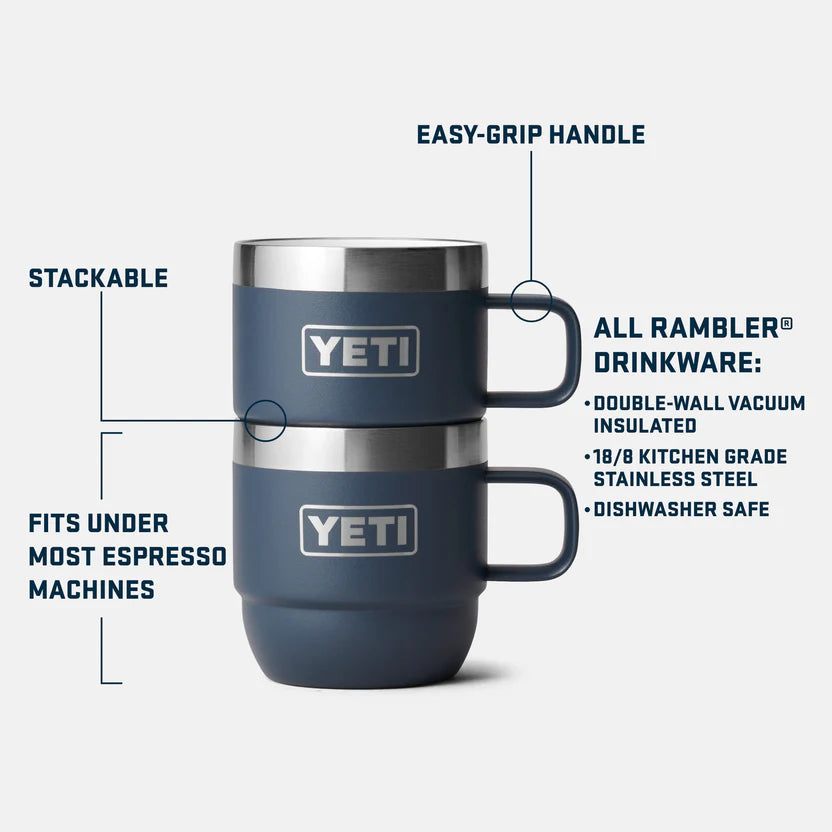 YETI Rambler 6 OZ (177ml) Stackable Espresso Mugs - Navy YETI