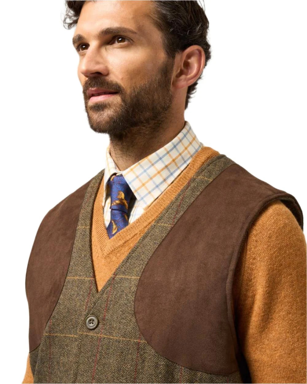 ALAN PAINE Combrook Mens Shooting Waistcoat - Teak