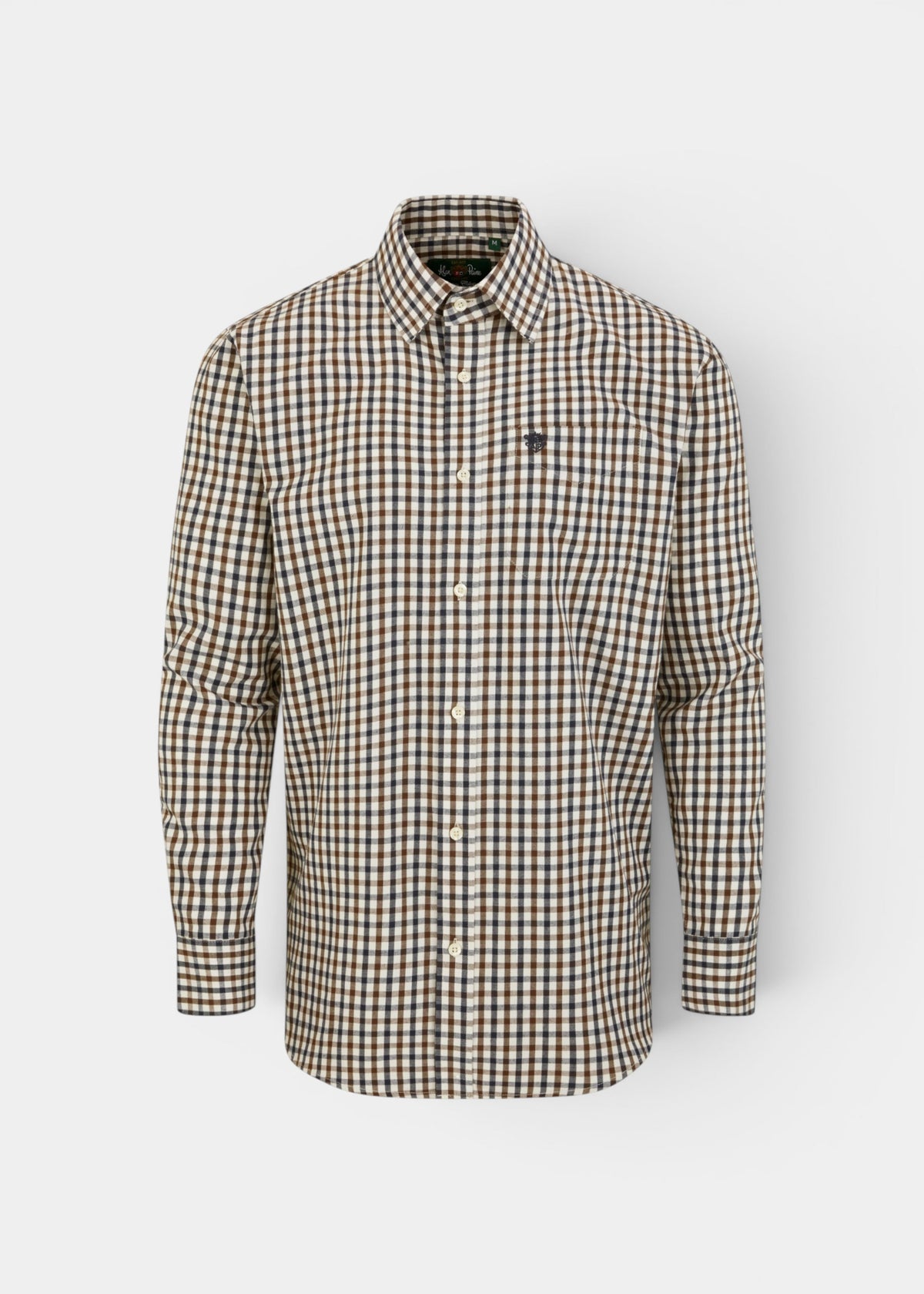 ALAN PAINE Ilkley Mens Country Check Shooting Shirt - Blue & Brown