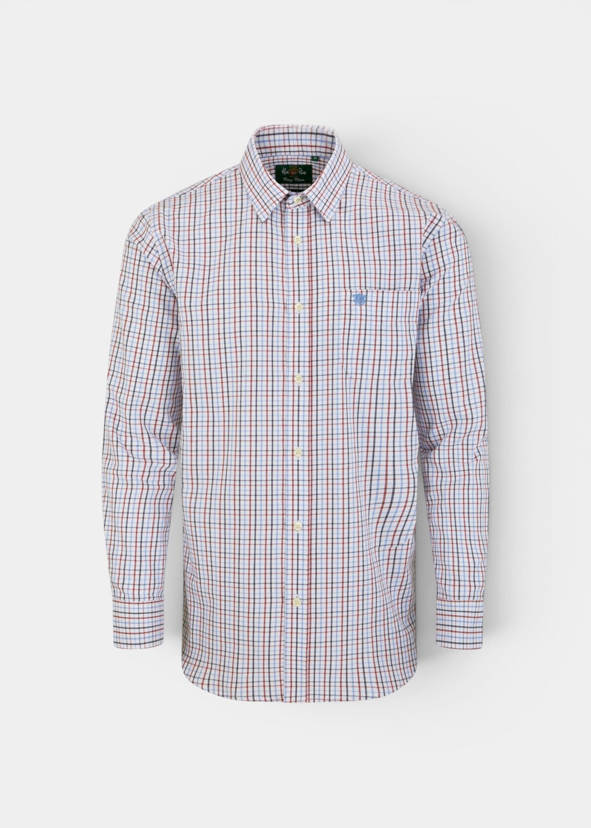 ALAN PAINE Ilkley Mens Country Check Shooting Shirt - Blue & Red