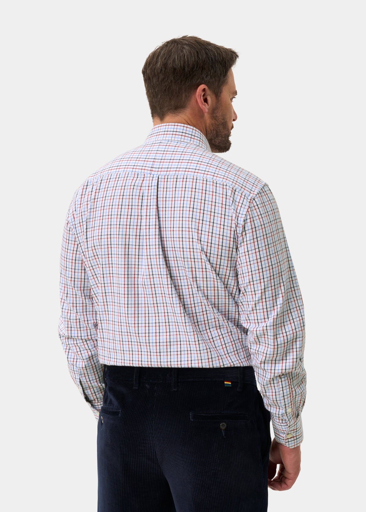 ALAN PAINE Ilkley Mens Country Check Shooting Shirt - Blue & Red