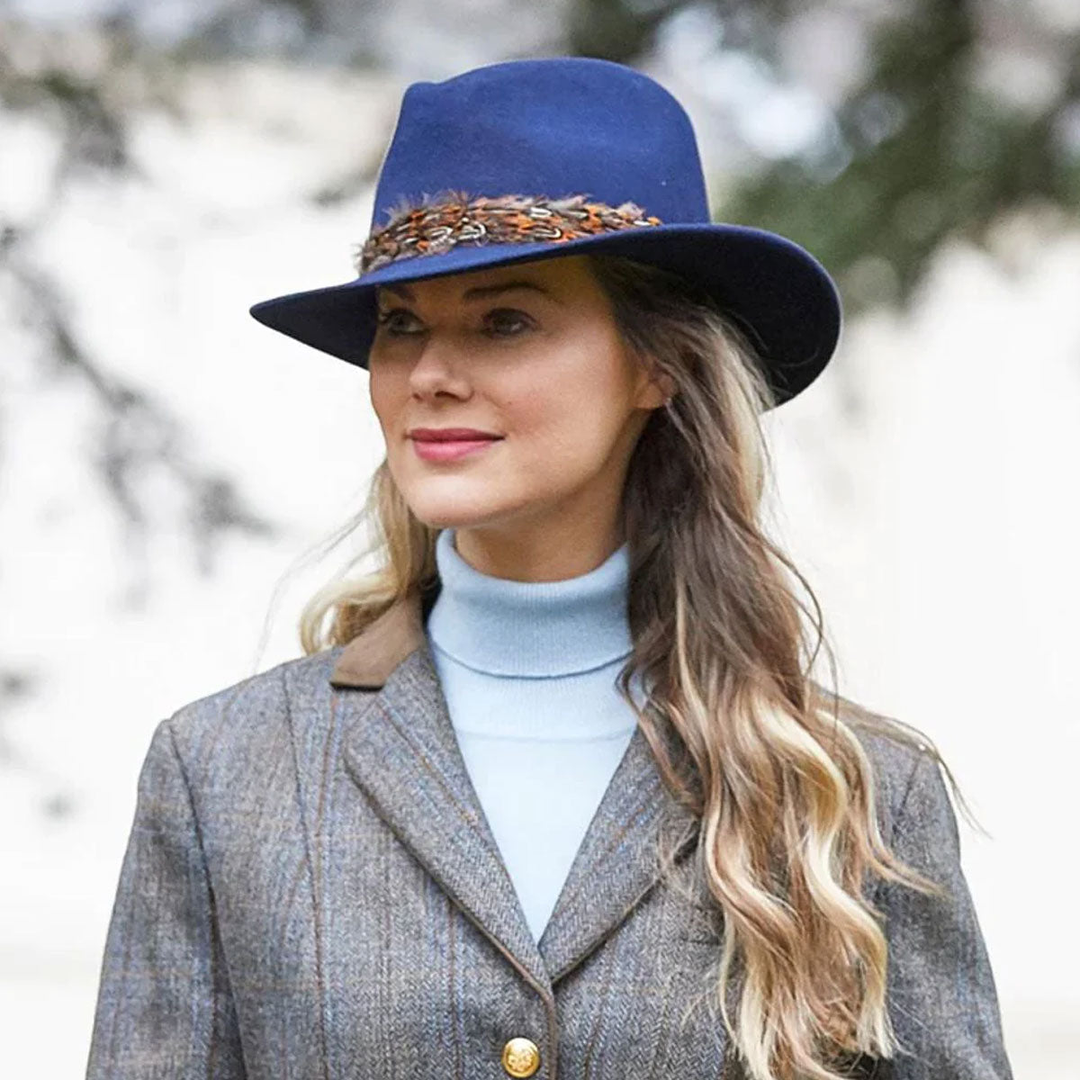 ALAN PAINE Richmond Fedora Hat - Blue