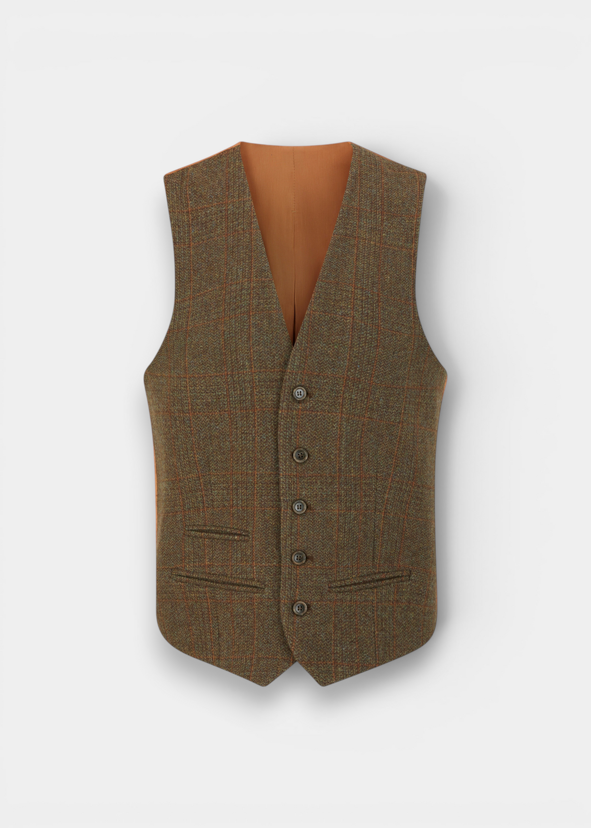 ALAN PAINE Surrey Mens Tweed Lined Waistcoat - Field Maple