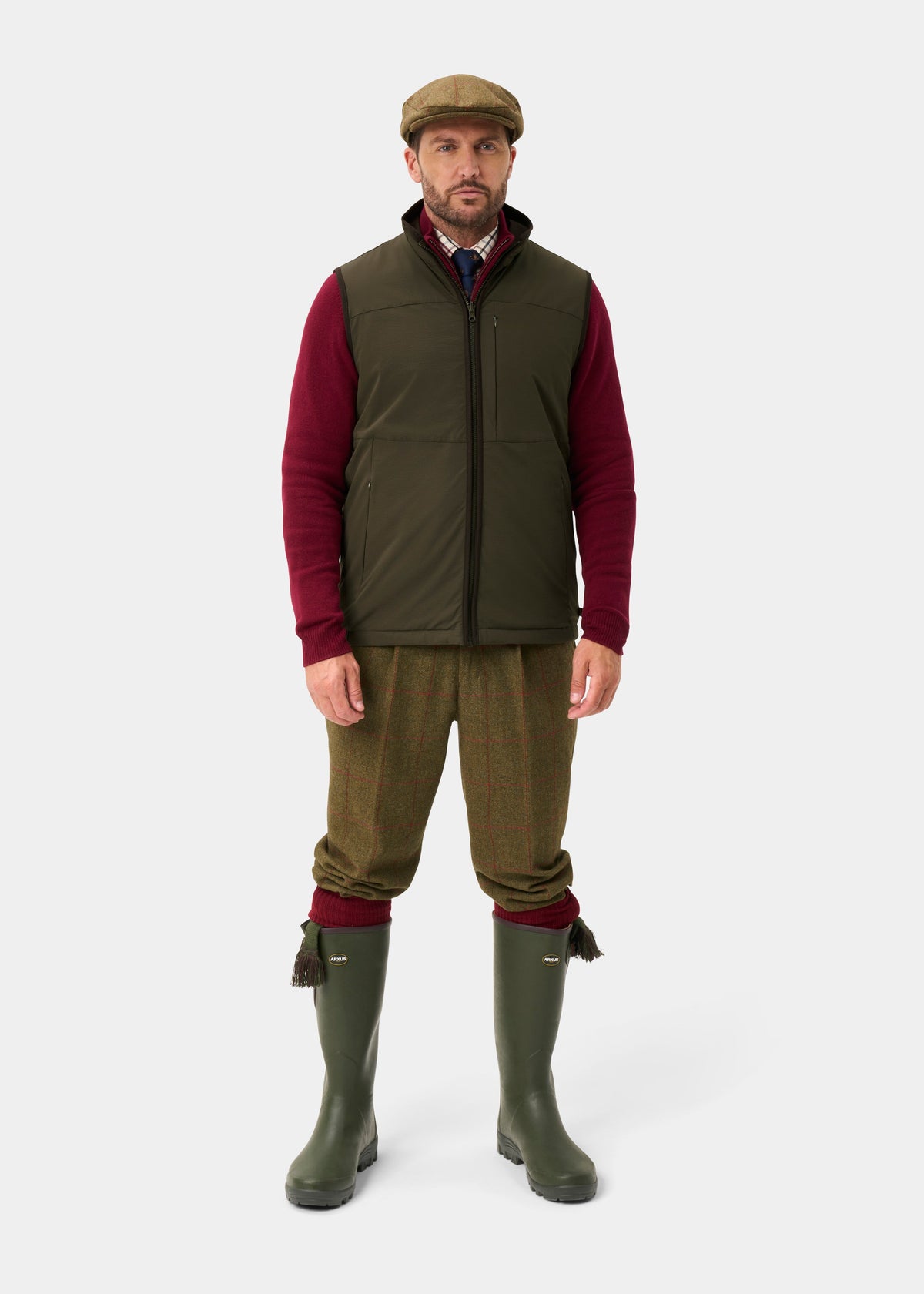 ALAN PAINE Willsden Mens Water Repellent Gilet - Olive