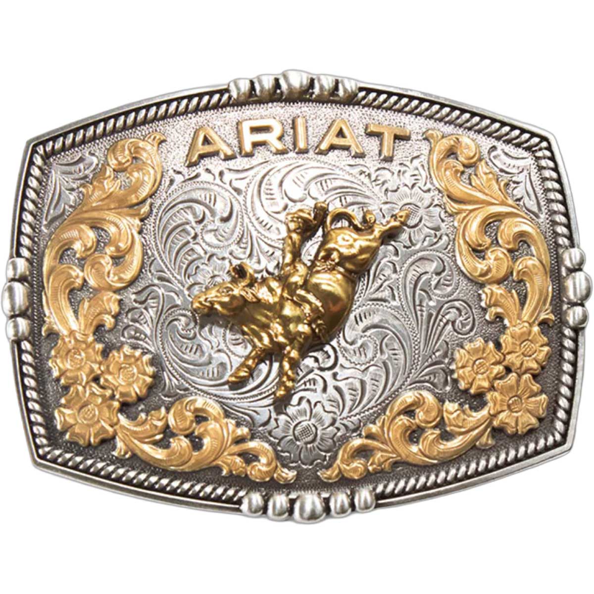 ARIAT Bullrider Belt Buckle - Silver