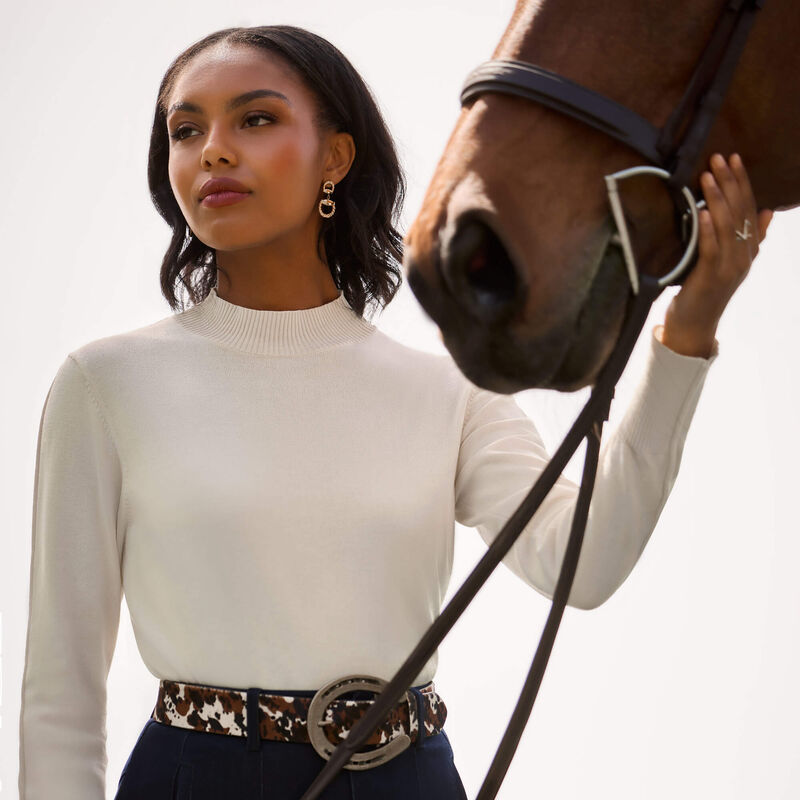 Ariat Coney Sweater in Antique White, lifestyle view