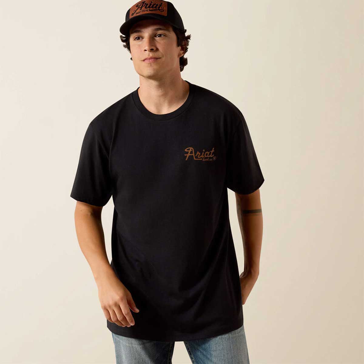 ARIAT Cowmooflage Classic Fit T-Shirt - Mens - Black