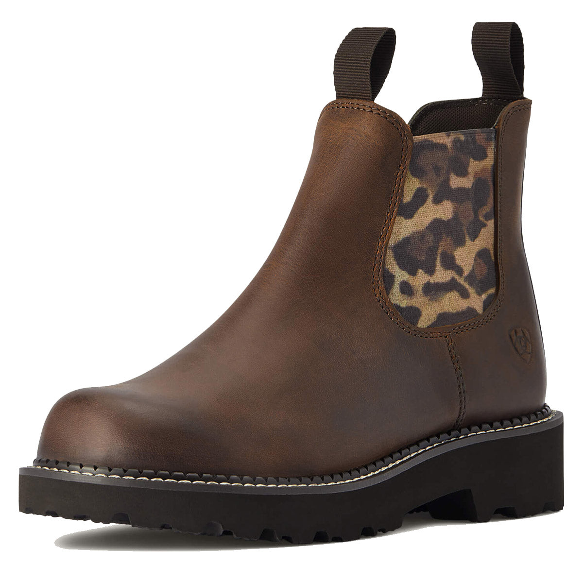 ARIAT Fatbaby Chelsea Western Boots - Womens - Distressed Tan & Leopard Gore