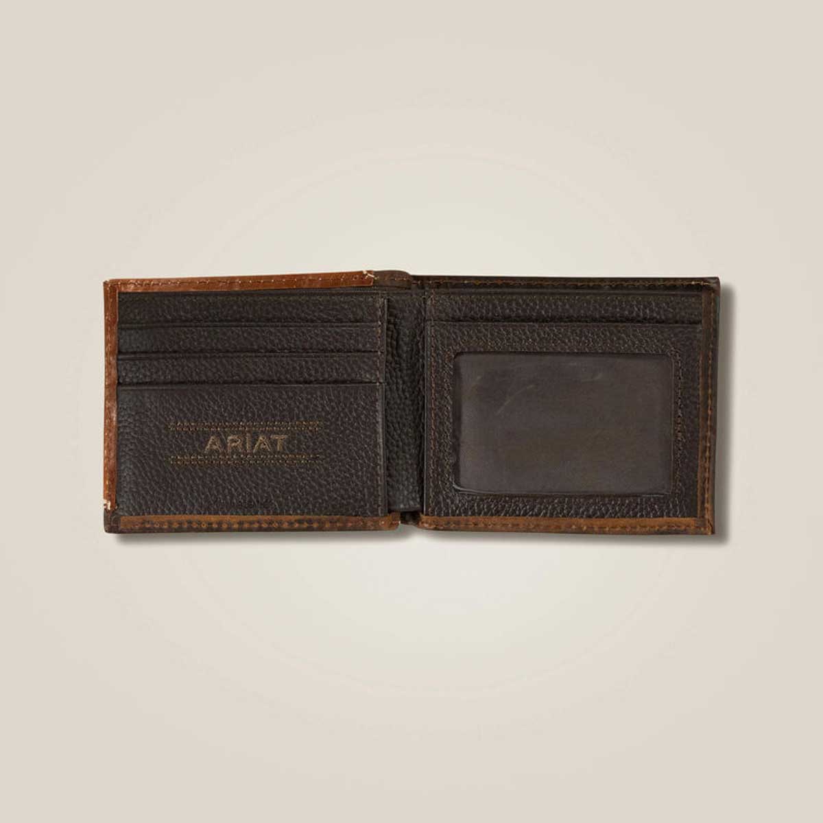 ARIAT Filigree Corner Bifold Wallet - Mens - Brown