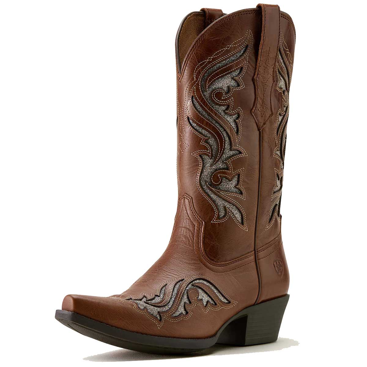 ARIAT Heritage Bliss X Toe Western Boots - Womens Cowgirl - Dark Tan