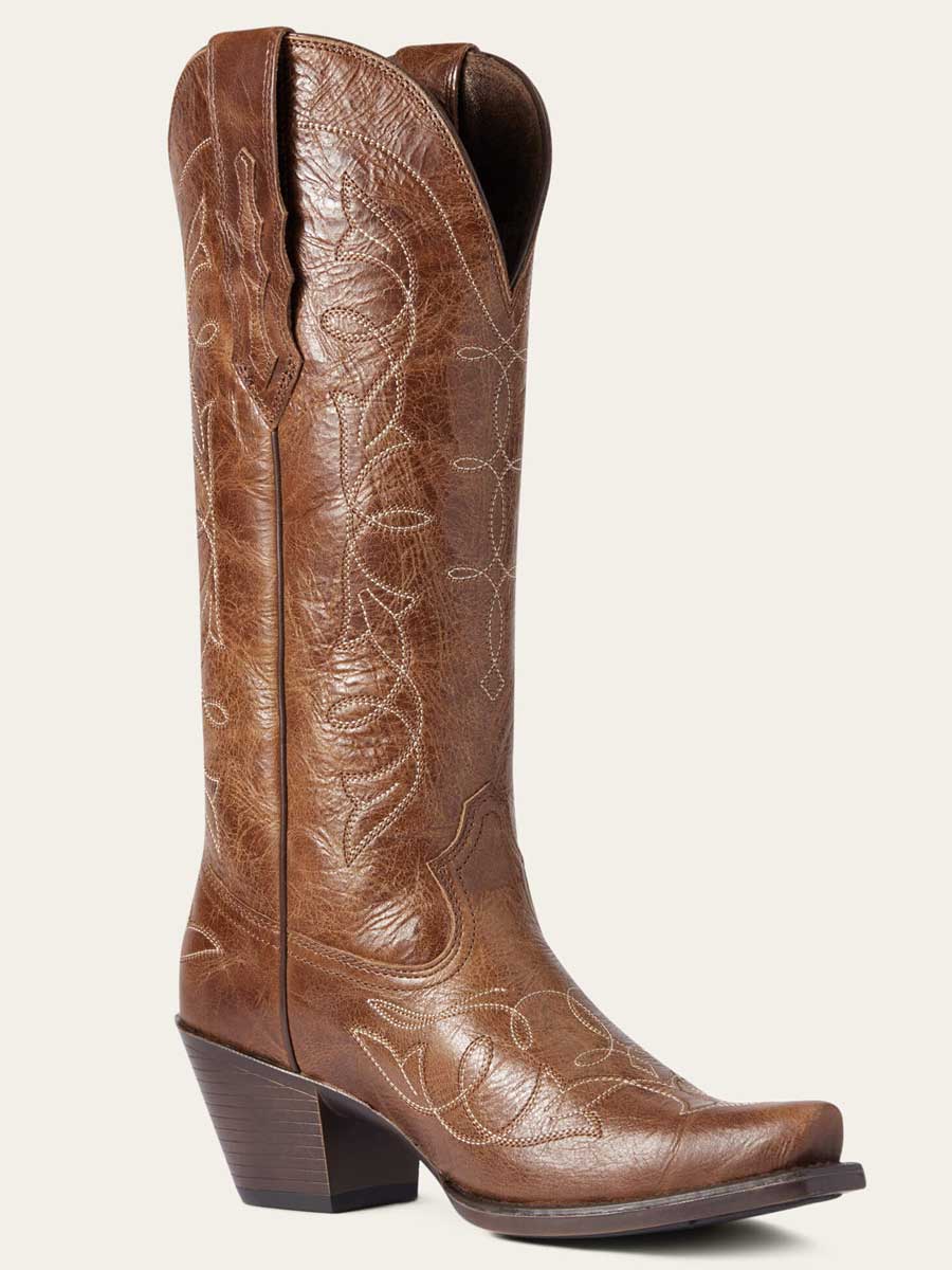 ARIAT Heritage D Toe Stretchfit Western Boots - Womens Cowgirl - Dark Tan