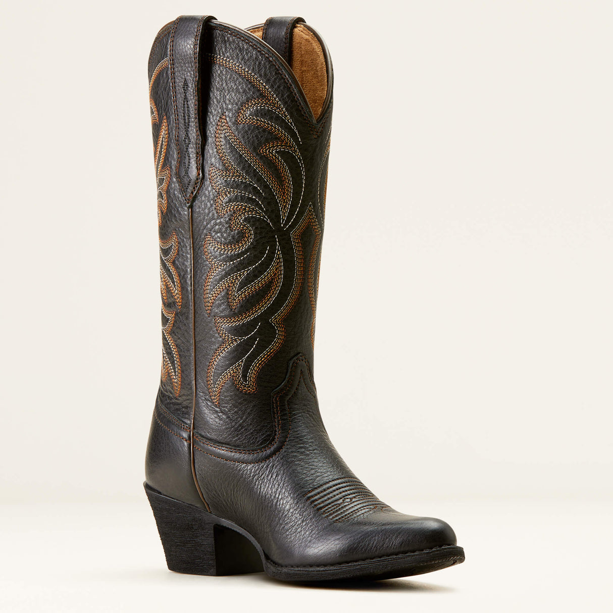 ARIAT Heritage J Toe Stretchfit Western Boots - Womens Cowgirl - Black Deertan