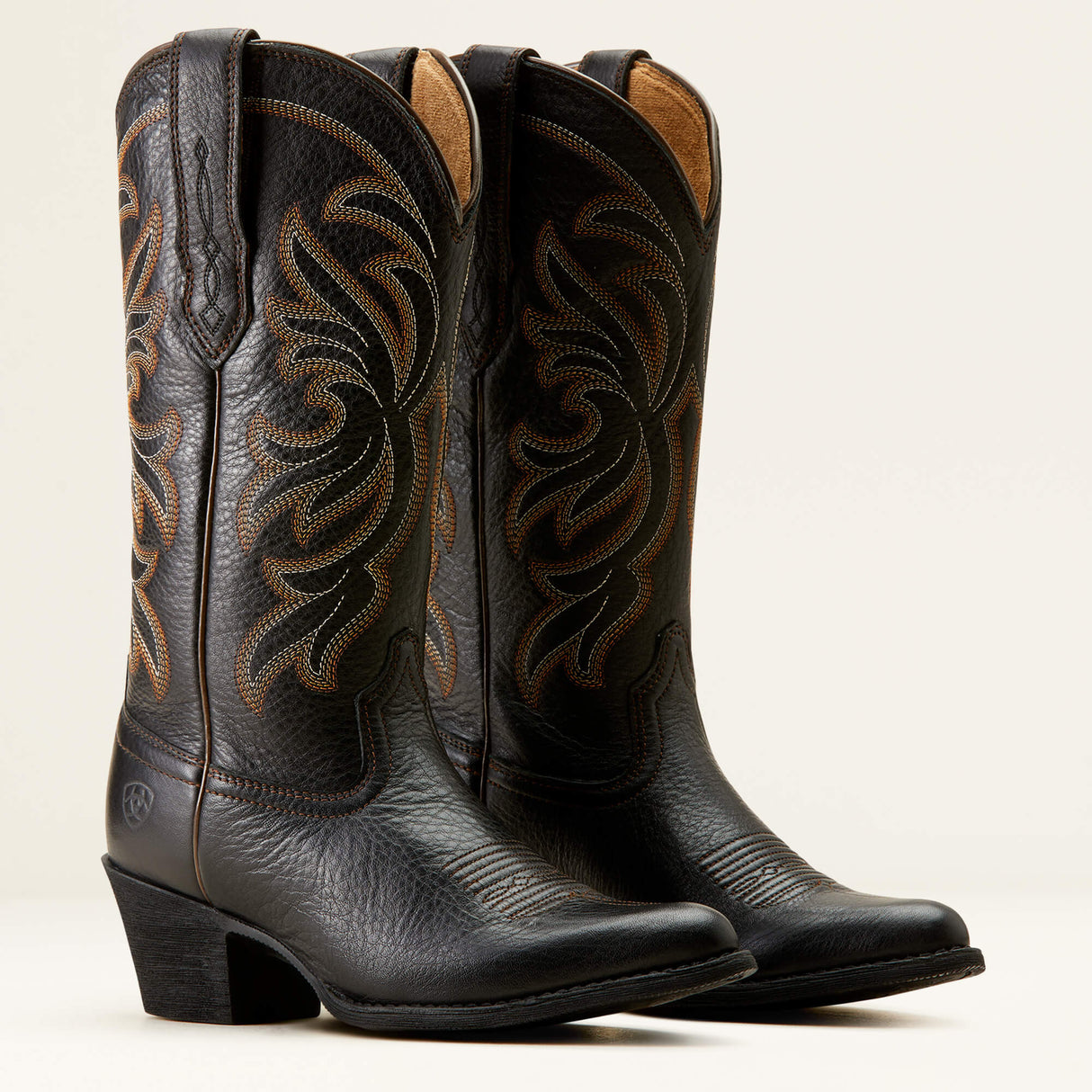 ARIAT Heritage J Toe Stretchfit Western Boots - Womens Cowgirl - Black Deertan