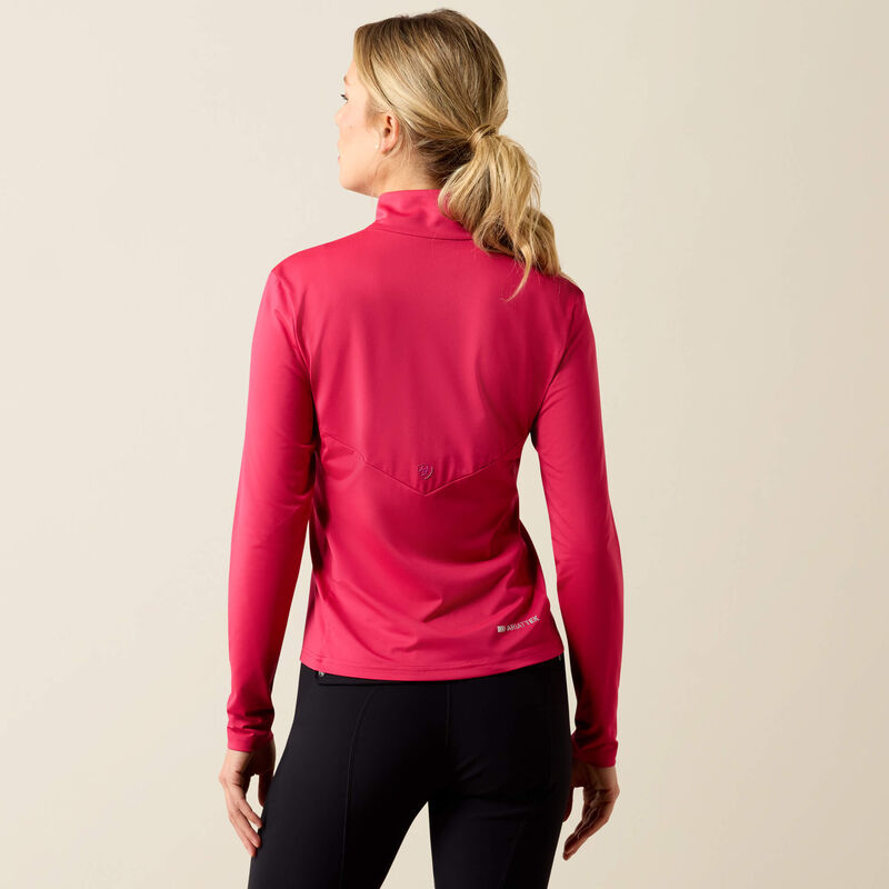 Ariat Lunaveil 1/2 Zip Baselayer in Granita, back view