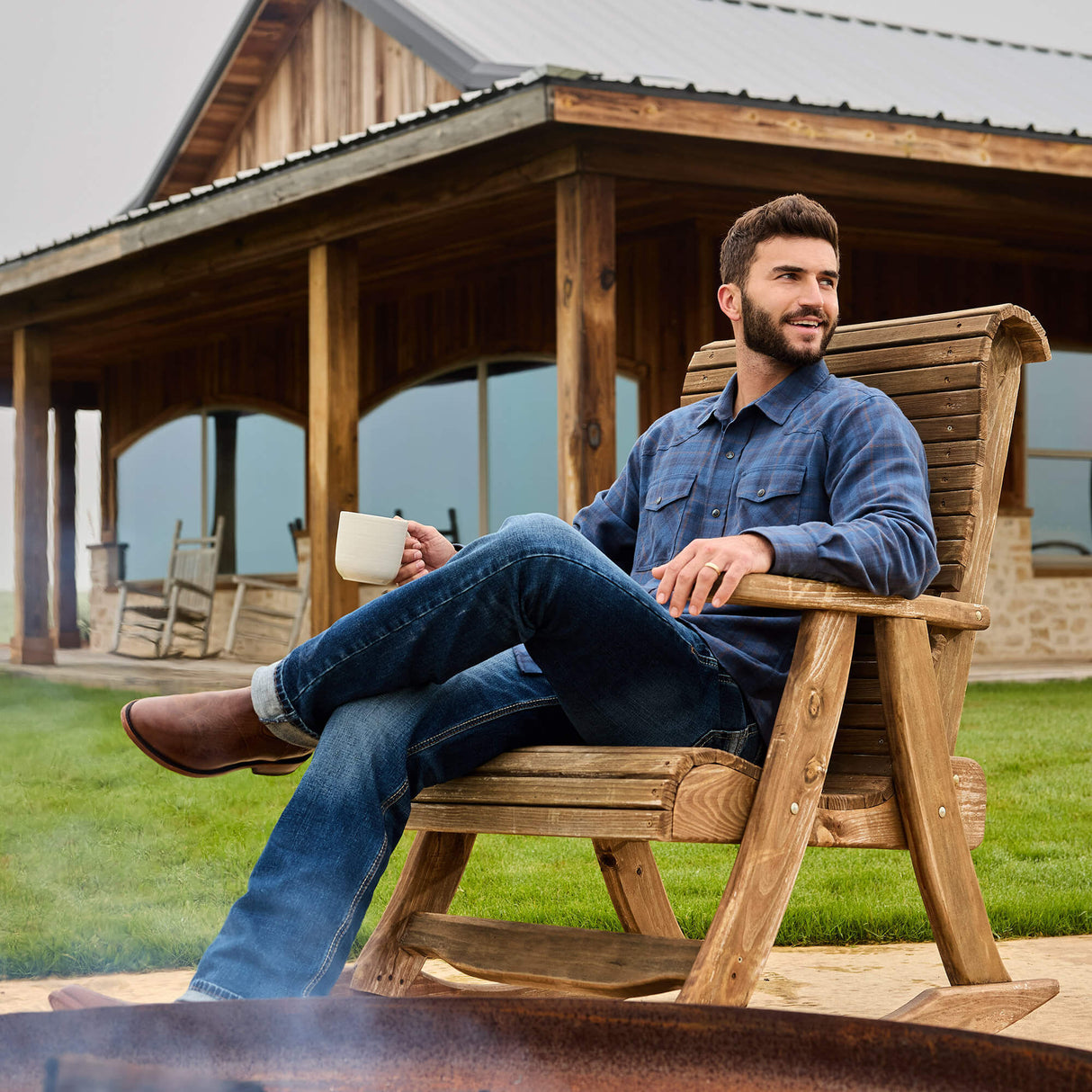 ARIAT M7 Rocker Stretch Nassau Denim Jeans - Men's Straight Leg - Summit Dark Wash