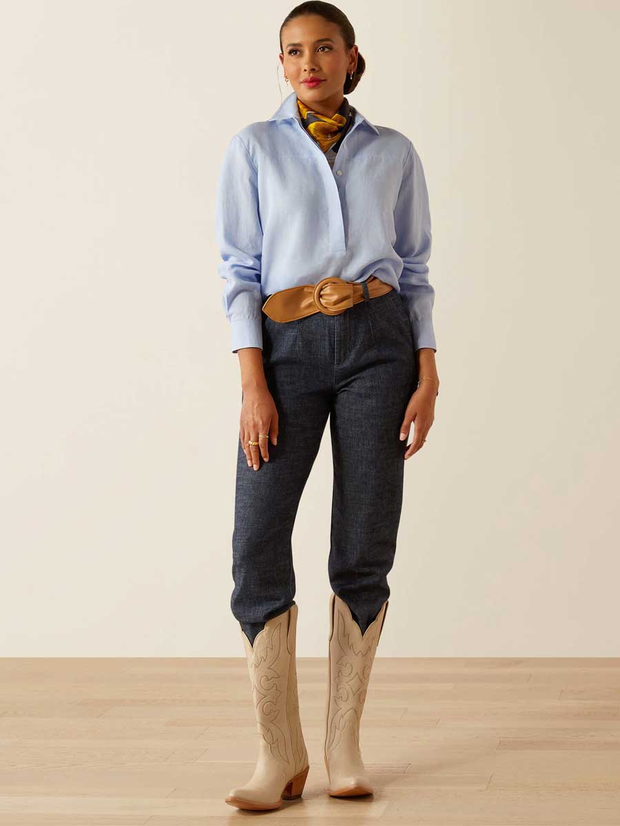 ARIAT Pocklington Blouse - Womens - Pacific Blue