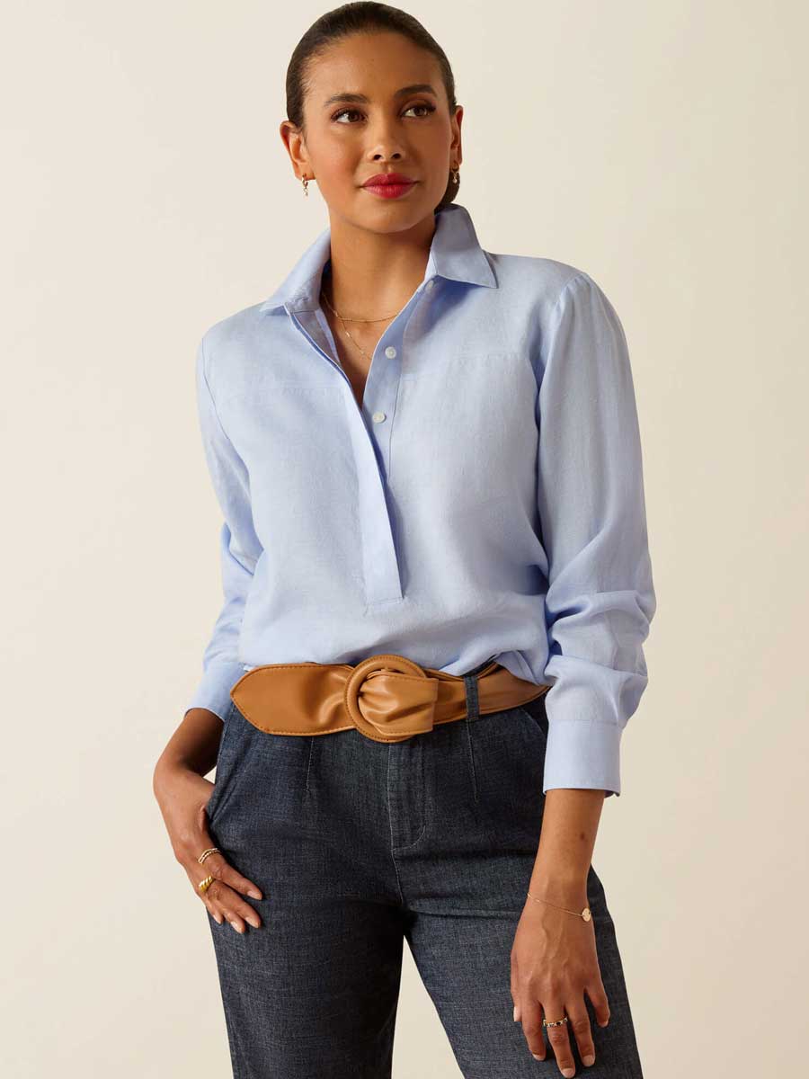 ARIAT Pocklington Blouse - Womens - Pacific Blue