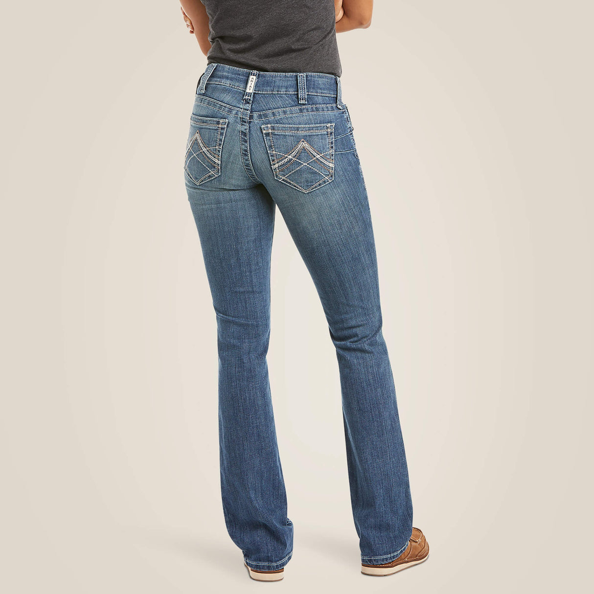 ARIAT R.E.A.L Mid Rise Icon Stackable Straight Leg Jeans - Women's - Rainstorm Blue