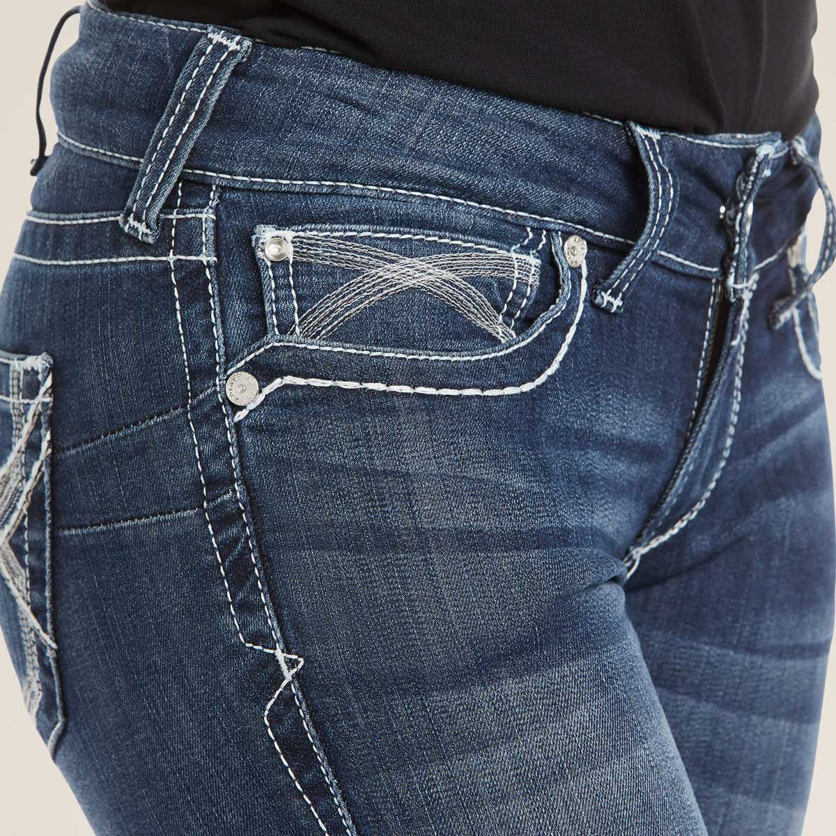 ARIAT R.E.A.L Mid Rise Stretch Ivy Stackable Straight Jeans - Women's - Dresden