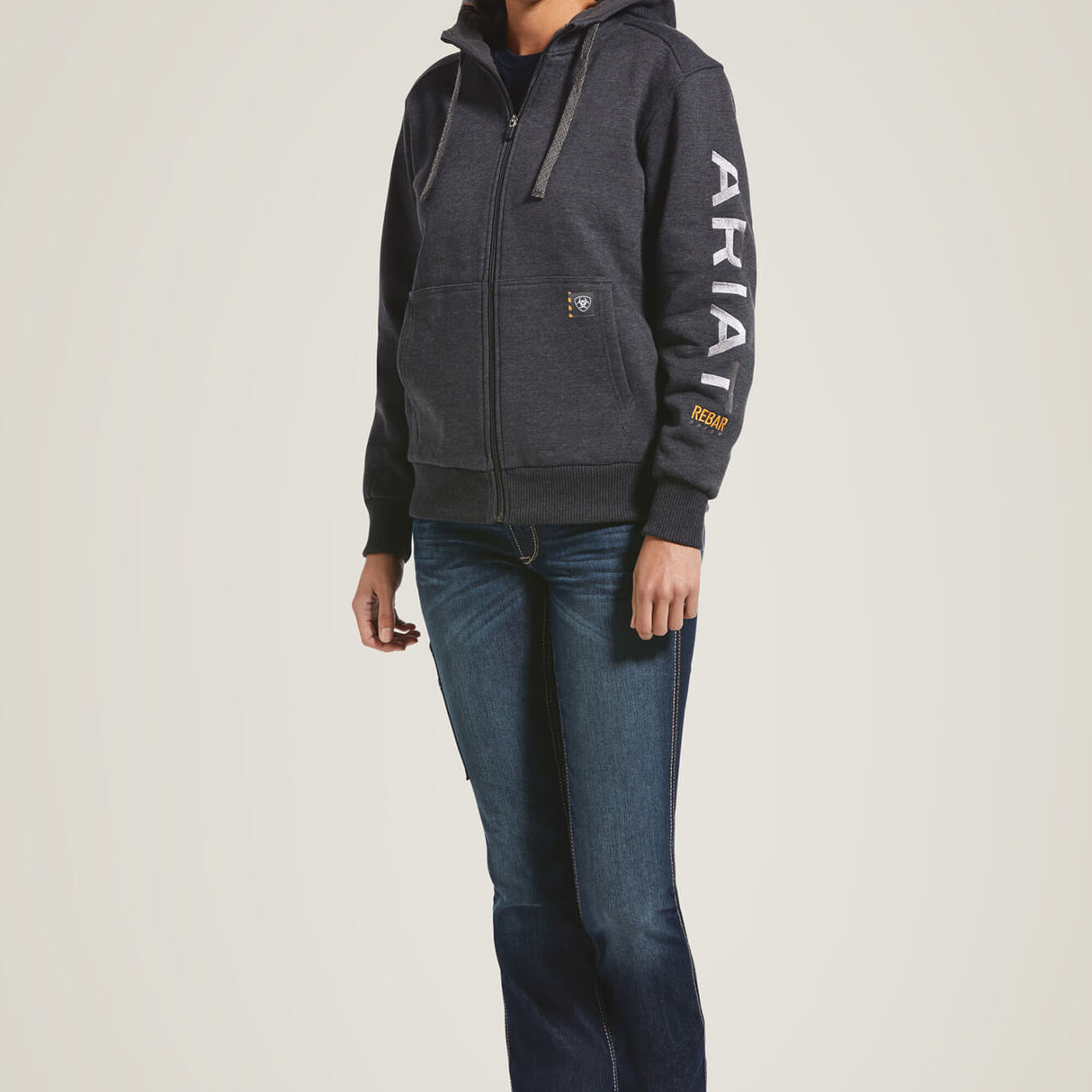 ARIAT Rebar All-Weather Full Zip Hoodie - Womens - Charcoal Heather Ariat