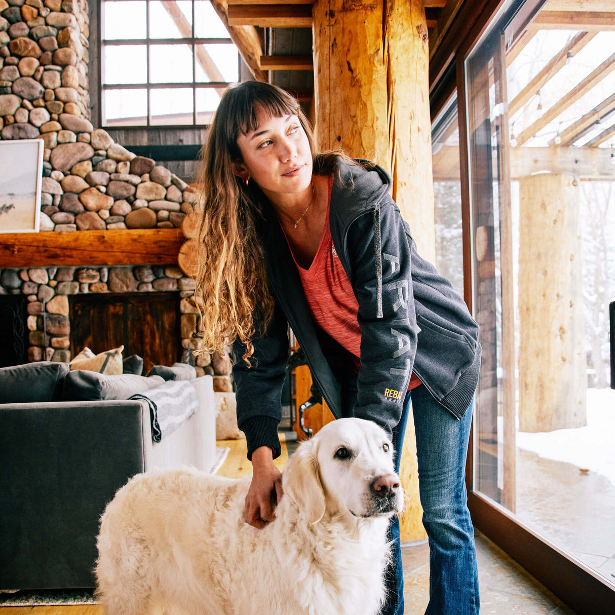 ARIAT Rebar All-Weather Full Zip Hoodie - Womens - Charcoal Heather Ariat