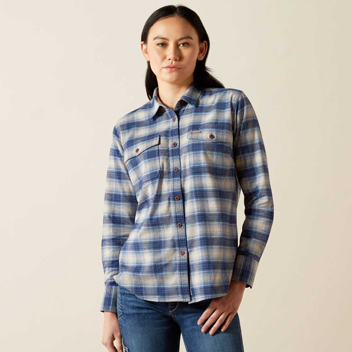 ARIAT Rebar DuraStretch Work Shirt - Womens - Navy